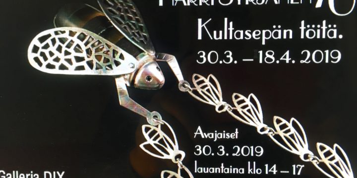 Kultaseppämestari Harri Syrjäsen juhlanäyttely Galleria Dixissä Helsingissä 30.3.-18.4.
